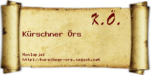 Kürschner Örs névjegykártya