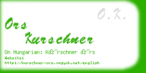 ors kurschner business card